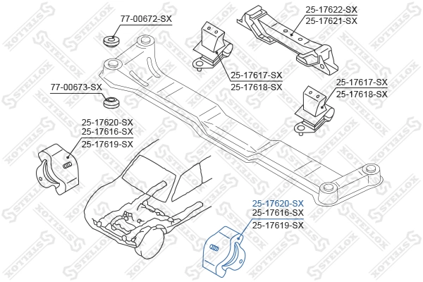 2517620SX Stellox Опора двигателя, левая/правая