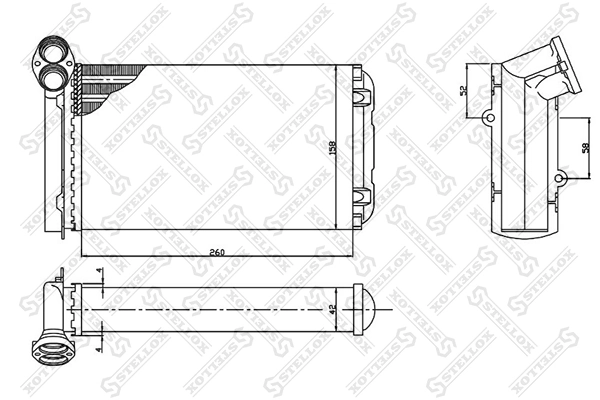 9550N82 Polcar Радиатор отопителя салона