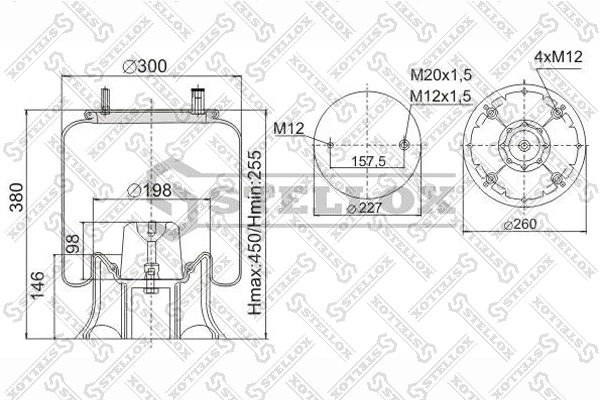RML75267C6 Blacktech Пневмоподушка моста