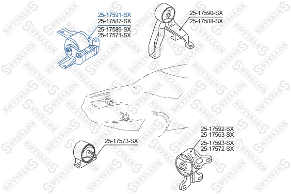 2517591SX Stellox Правая подушка двигателя