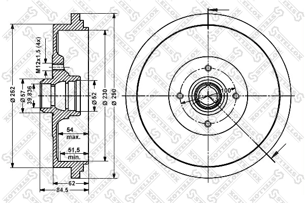 Барабан тормозной задний Hans Pries (Topran) 103513755 цена, от 45.80 USD