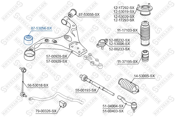 Bloco silencioso dianteiro do braço oscilante inferior Hyundai Tucson 1 JM