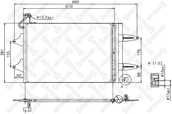 Радиатор охлаждения кондиционера Фольксваген Поло IV