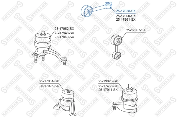 2517028SX Stellox Задняя подушка двигателя