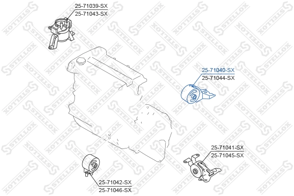 2571040SX Stellox Задняя подушка двигателя