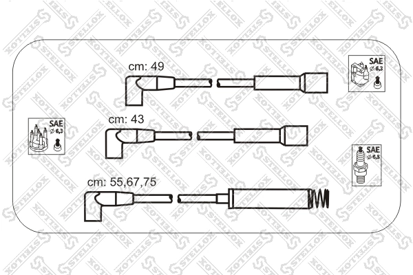 Провода высоковольтные на Opel Kadett E 33, 34, 43, 44