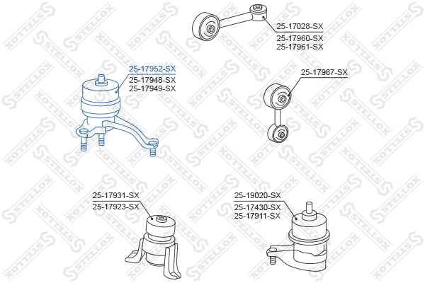 2517952SX Stellox Правая подушка двигателя