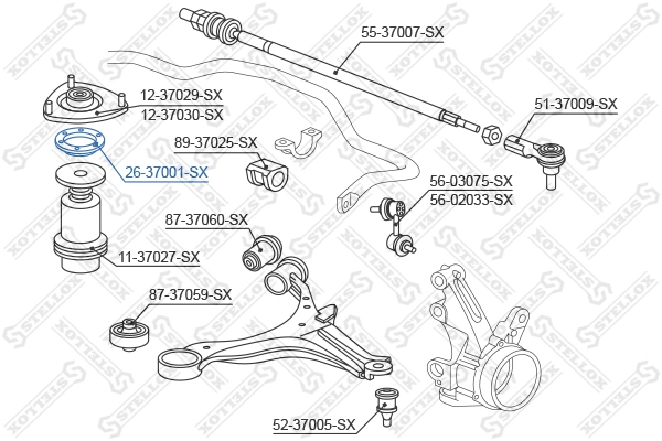 2637001SX Stellox Подшипник верхней опоры