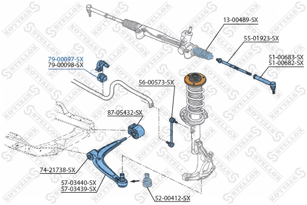 Втулка переднего стабилизатора Opel Signum хэтчбек (2003 - 2008) цена, от 2.29 USD