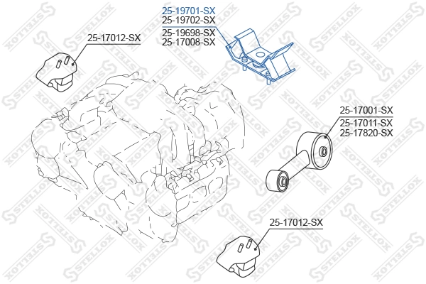 Coxim (suporte) traseiro de motor Subaru Forester 3 S12, SH