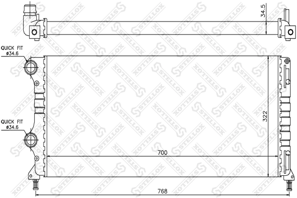 Радиатор охлаждения двигателя Kraft 1553255 цена, от 70.67 USD