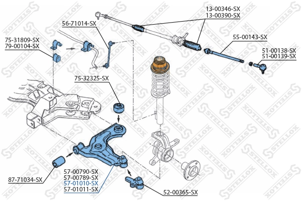 Рычаг передней подвески нижний левый на Ford Fiesta Mk4 JAS, JBS