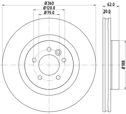 8DD355118871 HELLA Диск тормозной передний