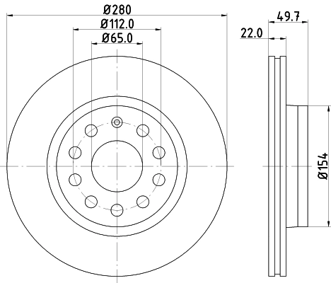8DD355109561 HELLA Диск тормозной передний