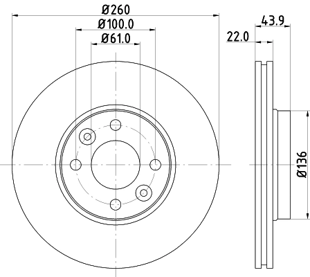 8DD355109331 HELLA Диск тормозной передний
