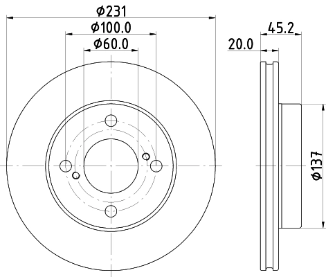 8DD355132381 HELLA Диск тормозной передний