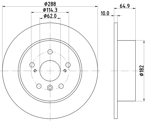 Задний дисковый тормоз HELLA 8DD355109051