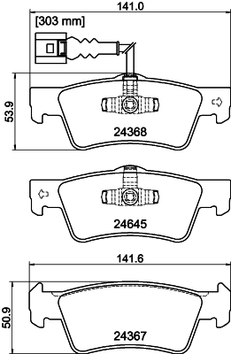 8DB355013841 HELLA Колодки тормозные дисковые комплект