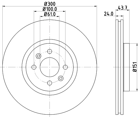 8DD355113061 HELLA Диск тормозной передний
