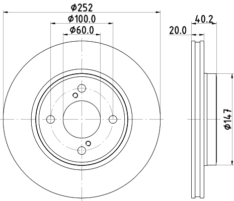 8DD355132051 HELLA Диск тормозной передний