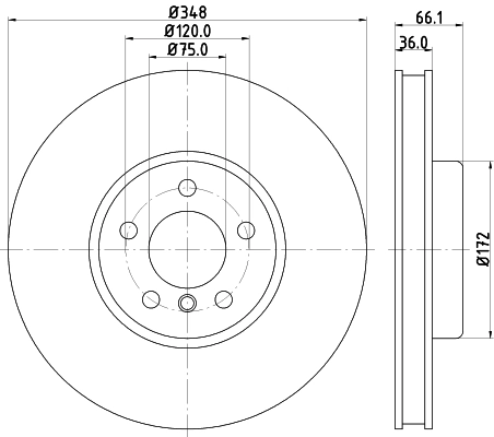 8DD355119261 HELLA Диск тормозной передний