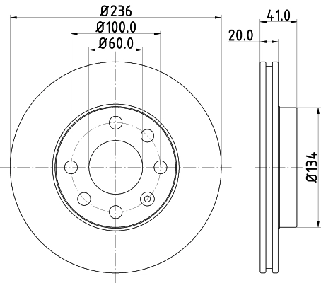 8DD355100821 HELLA Диск тормозной передний