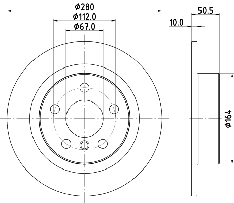 Купить 8DD355122661 HELLA Диск тормозной задний