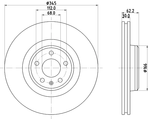 8DD355126861 HELLA Диск тормозной передний