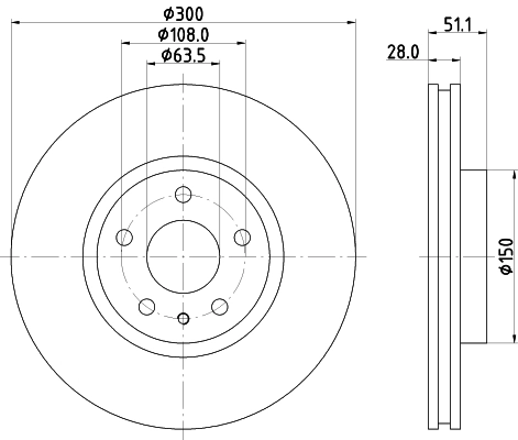 8DD355123161 HELLA Диск тормозной передний