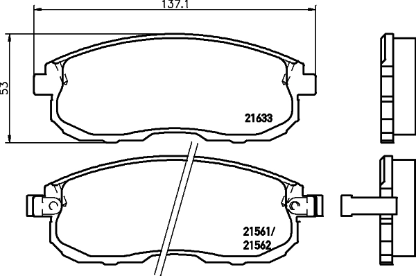 8DB355016381 HELLA Колодки передние