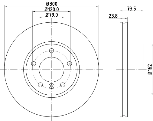 8DD355111921 HELLA Диск тормозной передний