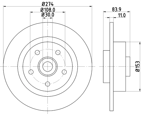 8DD355112361 HELLA Дисковый тормоз
