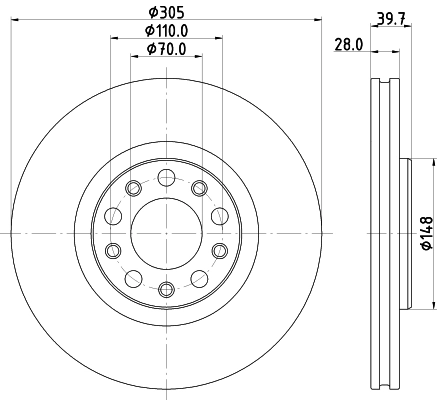 8DD355126731 HELLA Диск тормозной передний