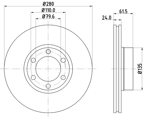 8DD355106611 HELLA Диск тормозной передний