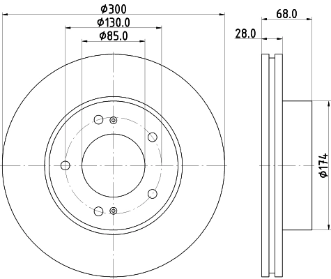 8DD355116461 HELLA Диск тормозной передний
