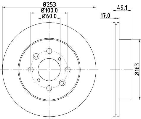 8DD355111591 HELLA Диск тормозной передний