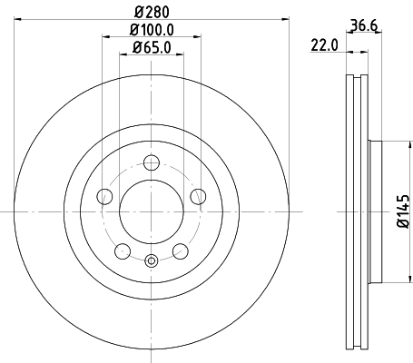 8DD355105381 HELLA Диск тормозной передний