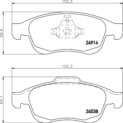 8DB355014791 HELLA Колодки передние