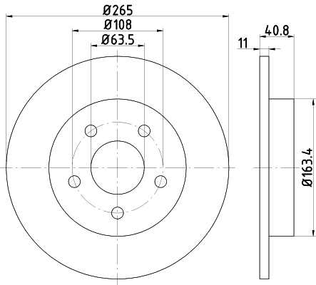 8DD355111381 HELLA Дисковый тормоз