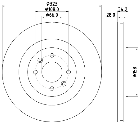 8DD355120401 HELLA Диск тормозной передний