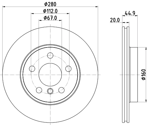 8DD355132541 HELLA Диск тормозной передний