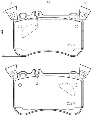 Передние тормозные колодки 1254076 General Motors