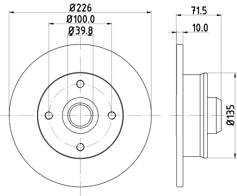 8DD355101661 HELLA Дисковый тормоз