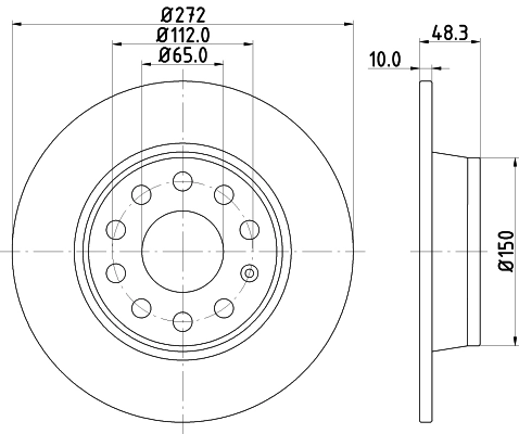8DD355116971 HELLA Дисковый тормоз
