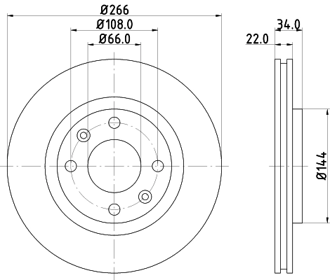 8DD355108351 HELLA Диск тормозной передний