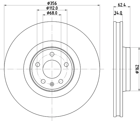 8DD355126691 HELLA Диск тормозной передний