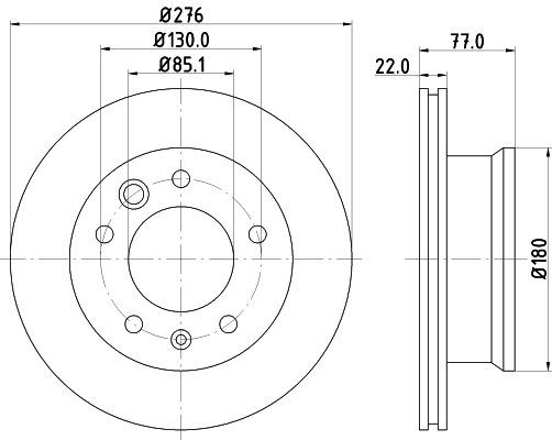 8DD355111001 HELLA Диск тормозной передний