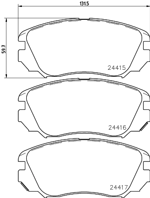 8DB355013051 HELLA Колодки передние