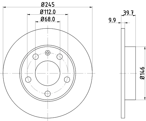 8DD355107541 HELLA Дисковый тормоз