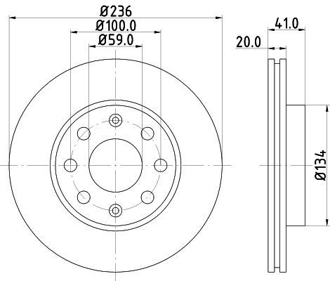 8DD355111341 HELLA Диск тормозной передний